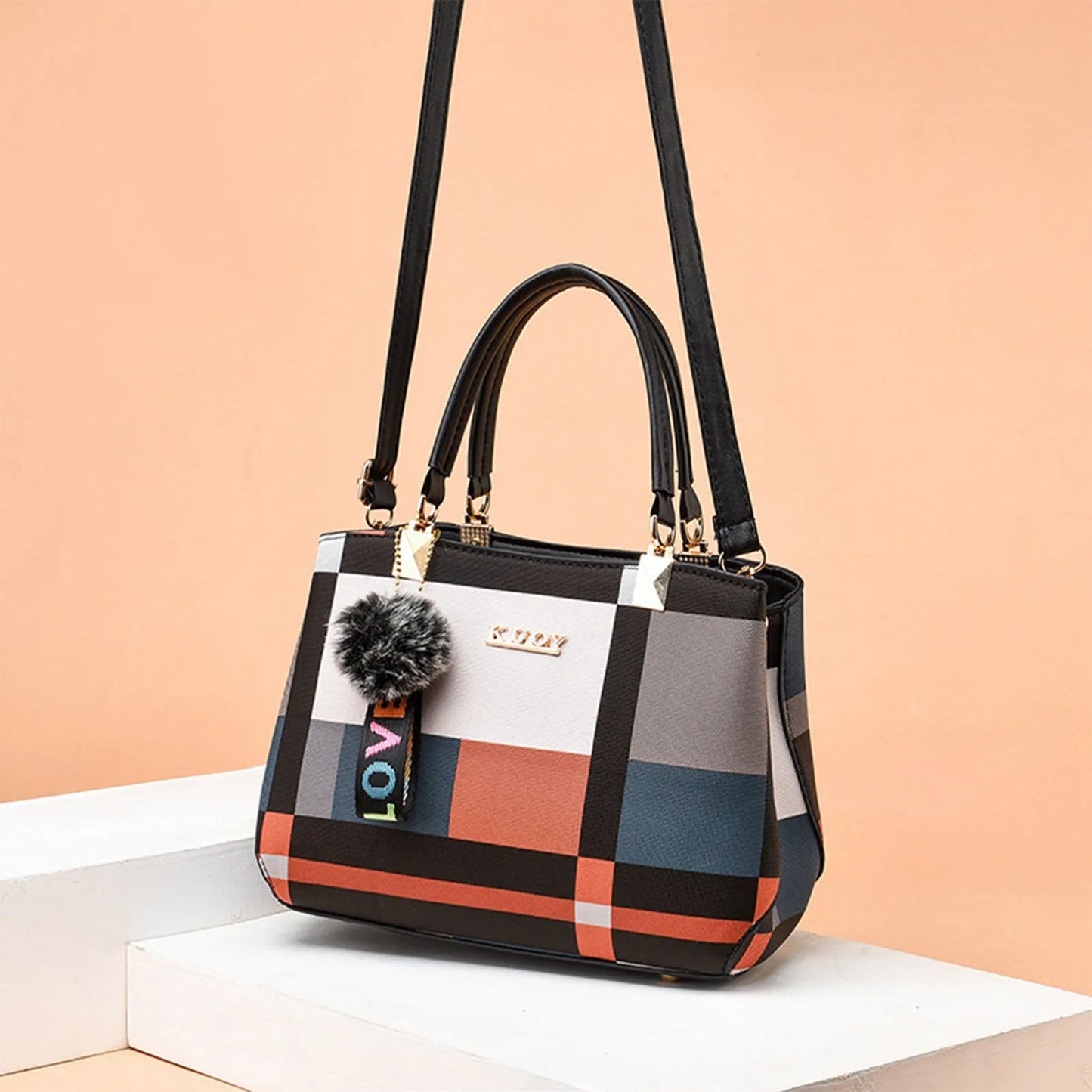 ARTEMIS™ | Bolso de Cuero con Estampado de Cuadros