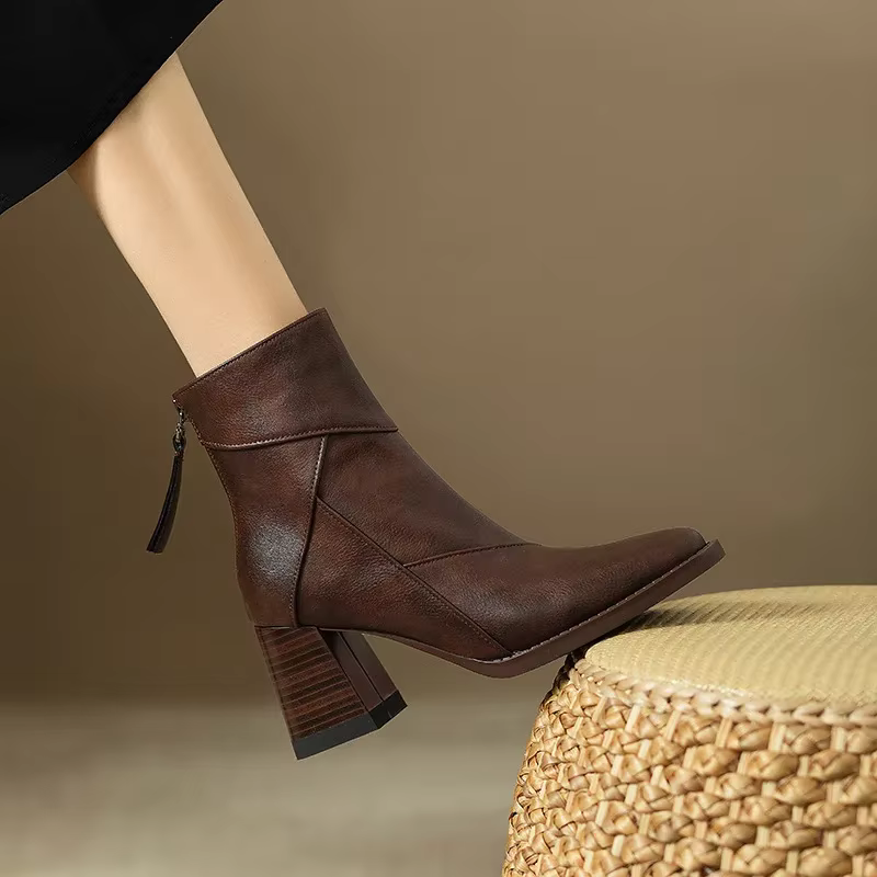 Botas de Cuero con Tacón | AMBER™