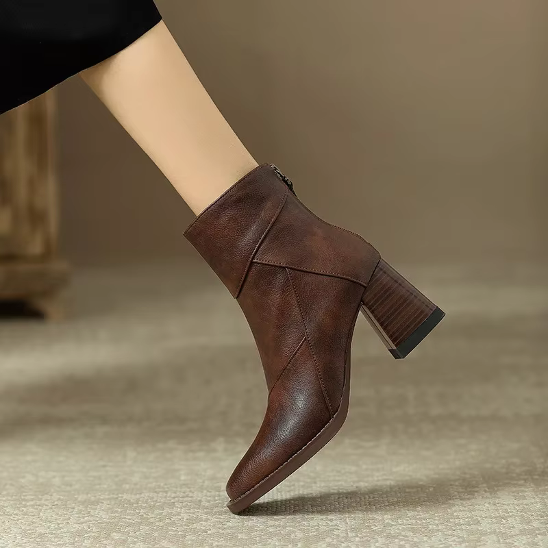 Botas de Cuero con Tacón | AMBER™