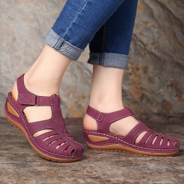 Fabiola | Sandalias ortopédicas de cuero estilo vintage
