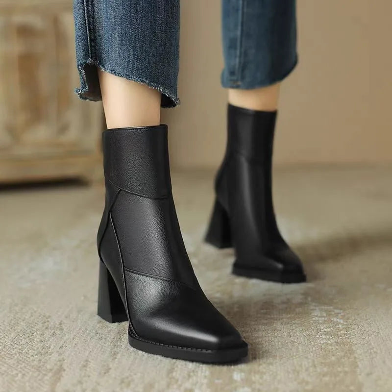 Botas de Cuero con Tacón | AMBER™