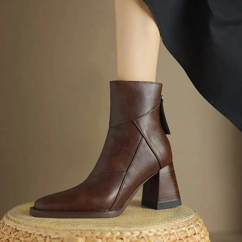 Botas de Cuero con Tacón | AMBER™