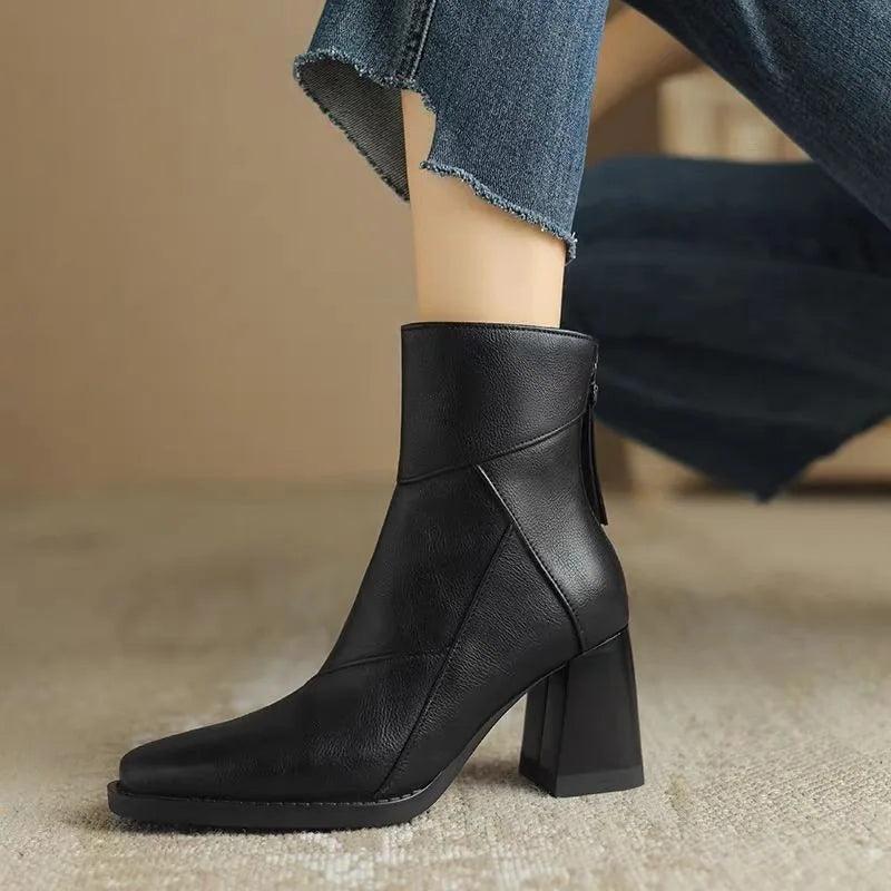 Botas de Cuero con Tacón | AMBER™