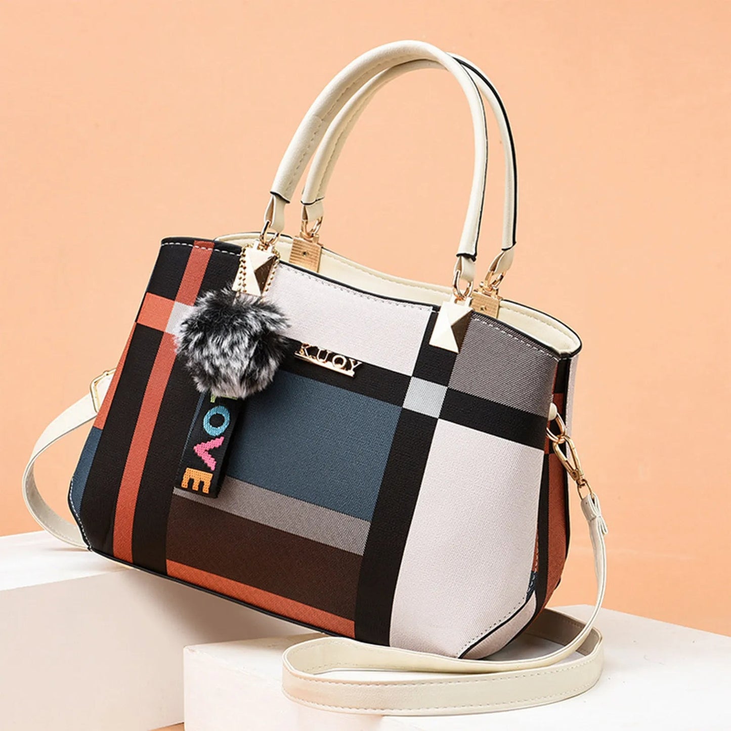 ARTEMIS™ | Bolso de Cuero con Estampado de Cuadros
