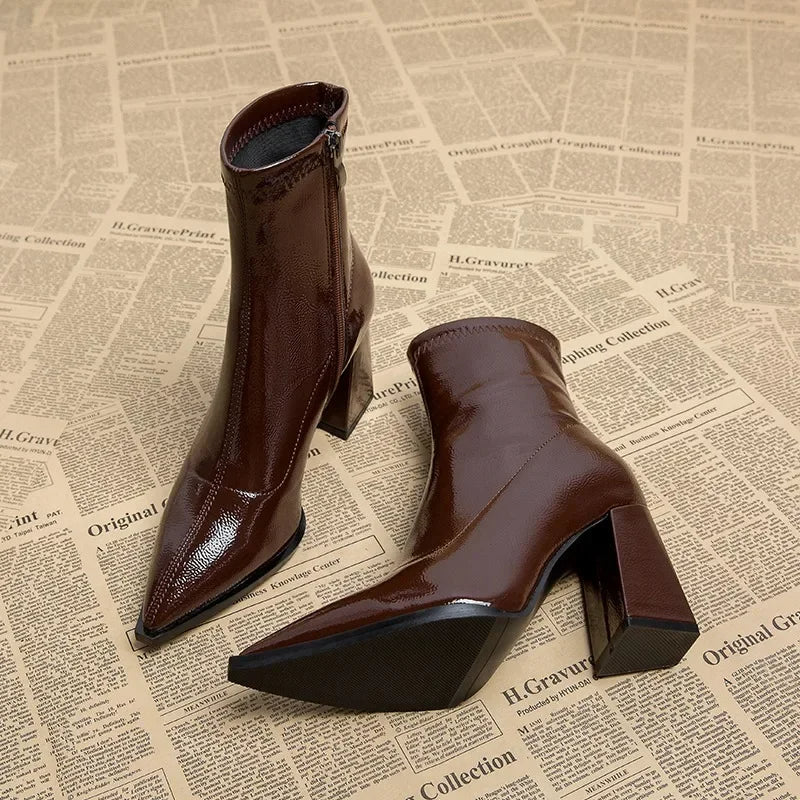 Botas de Charol con Tacón | MILAN™