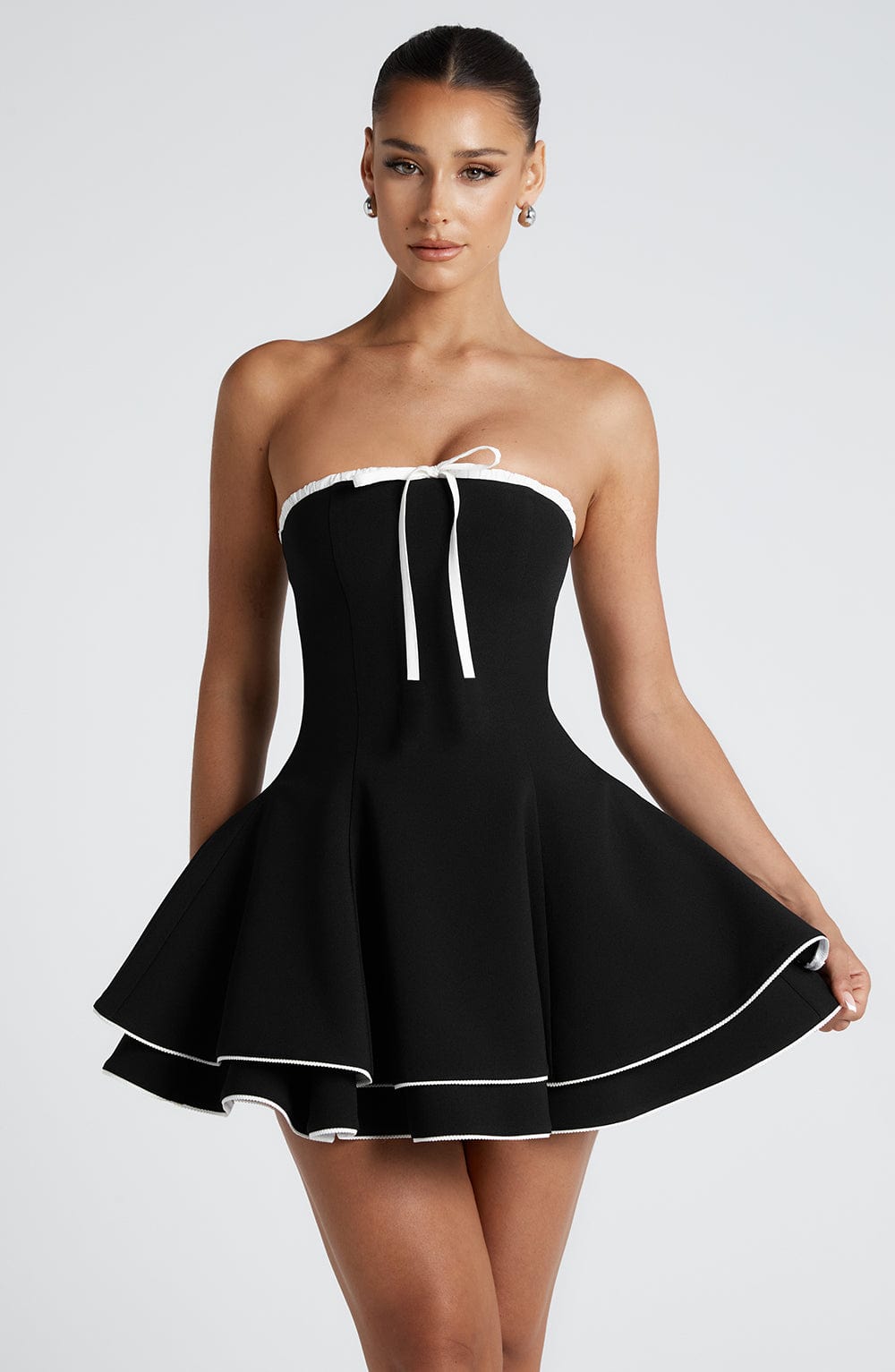 Vestido Mini Juno - Negro/Blanco