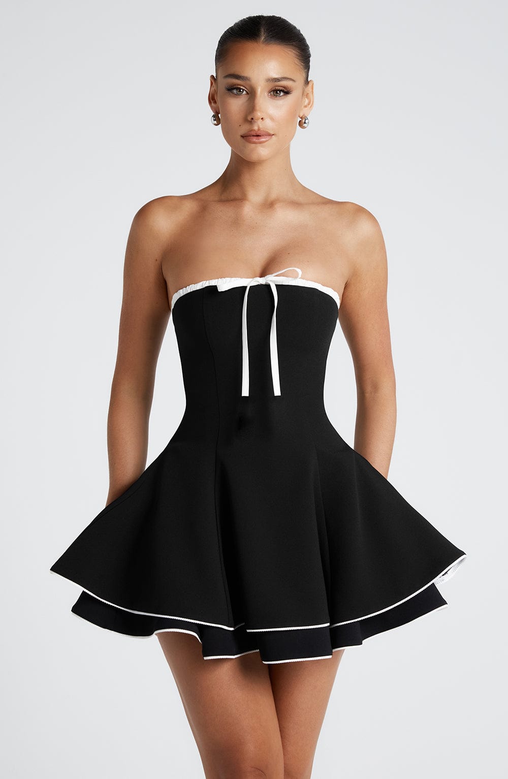 Vestido Mini Juno - Negro/Blanco
