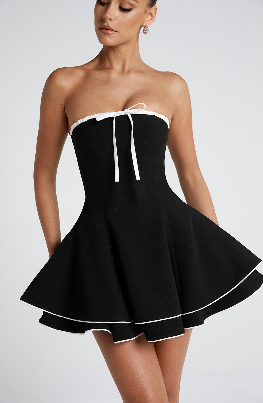 Vestido Mini Juno - Negro/Blanco