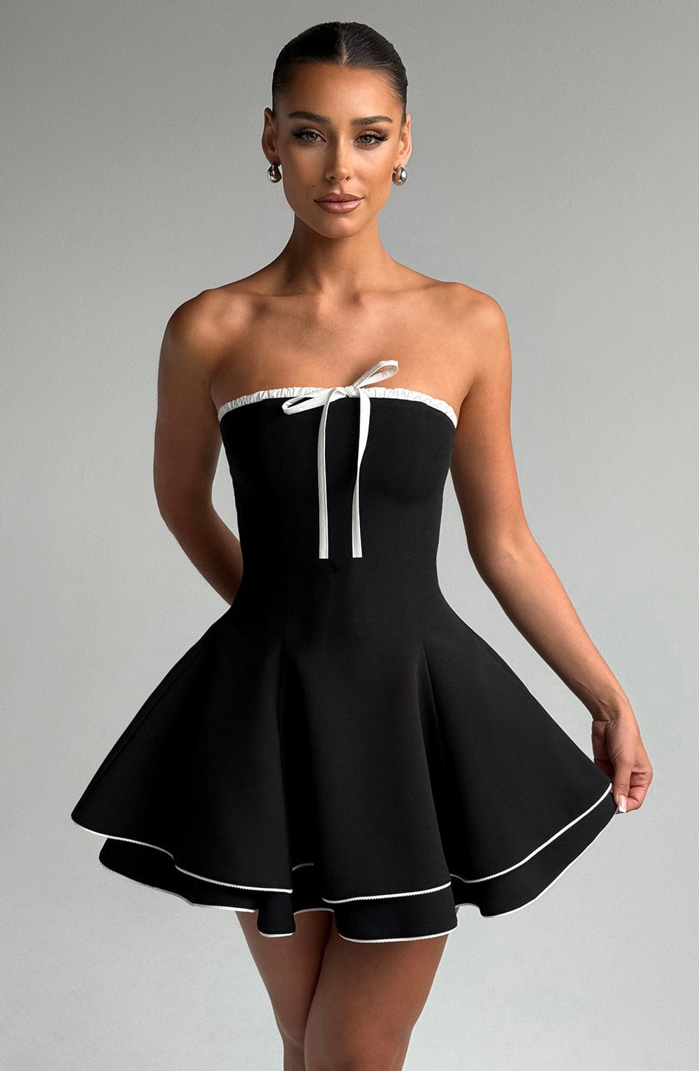 Vestido Mini Juno - Negro/Blanco