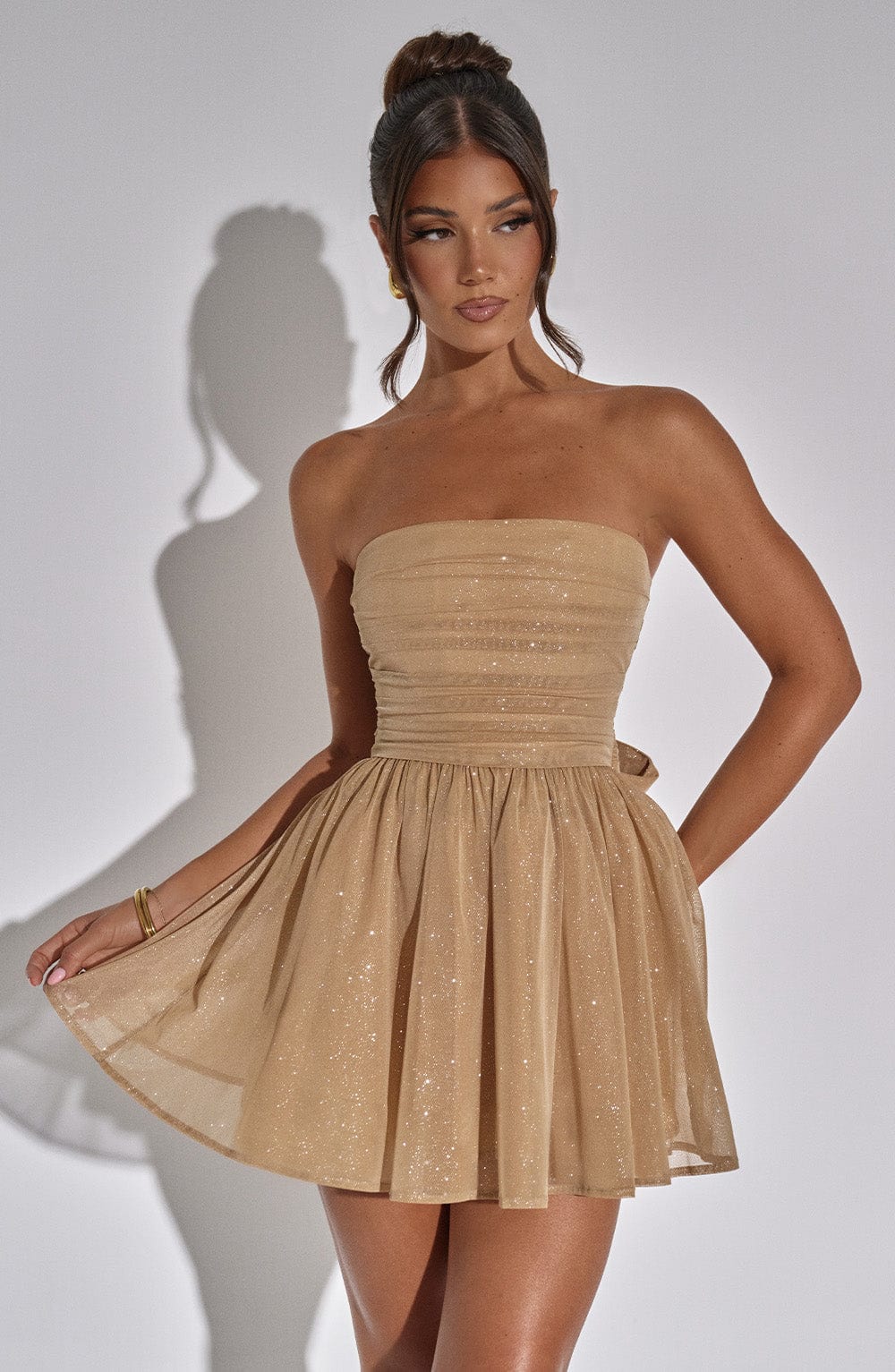 Vestido Mini Katrina - Brillo Dorado