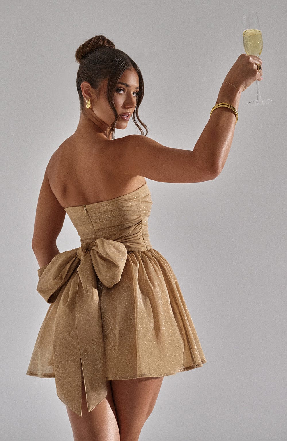 Vestido Mini Katrina - Brillo Dorado