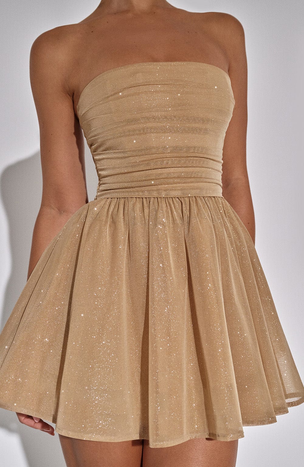 Vestido Mini Katrina - Brillo Dorado