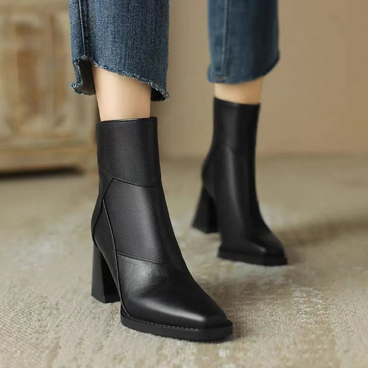 Botas de Cuero con Tacón | AMBER™