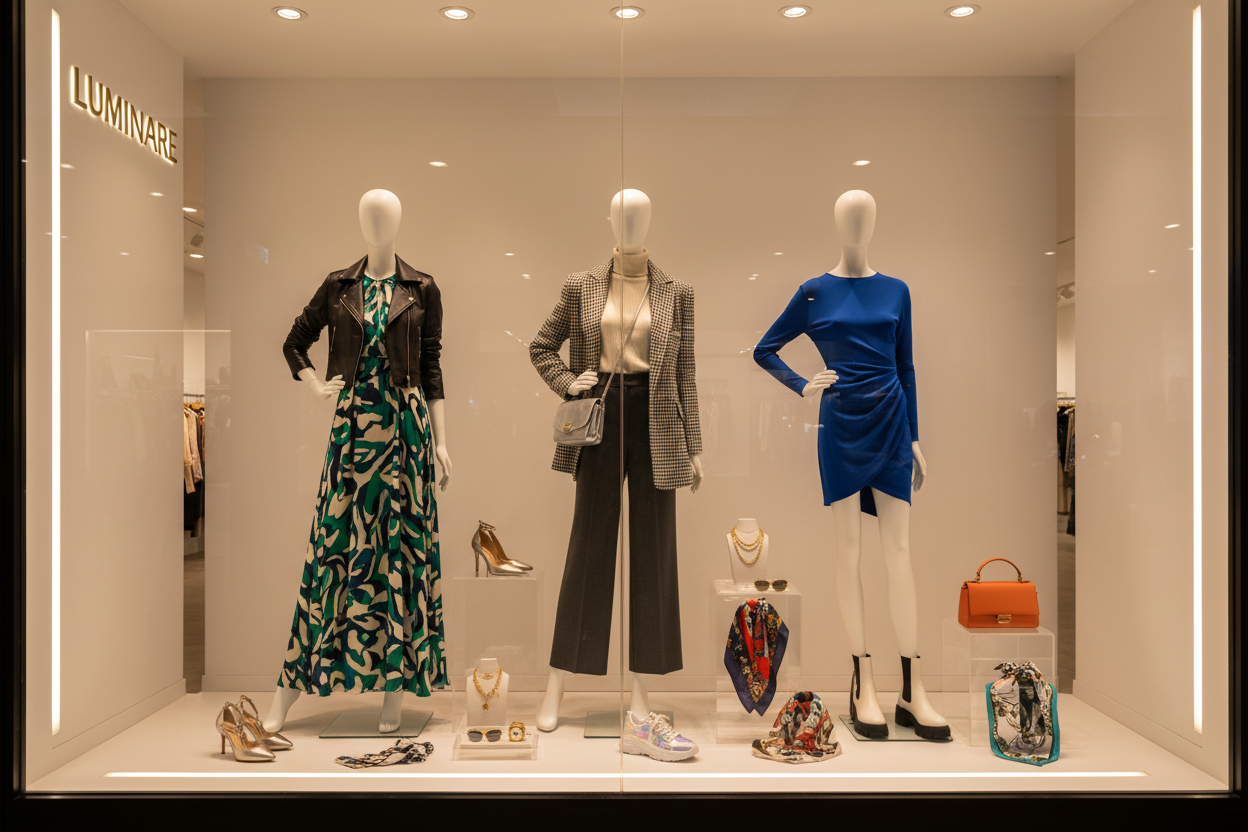 Imagne escaparate con productos de moda