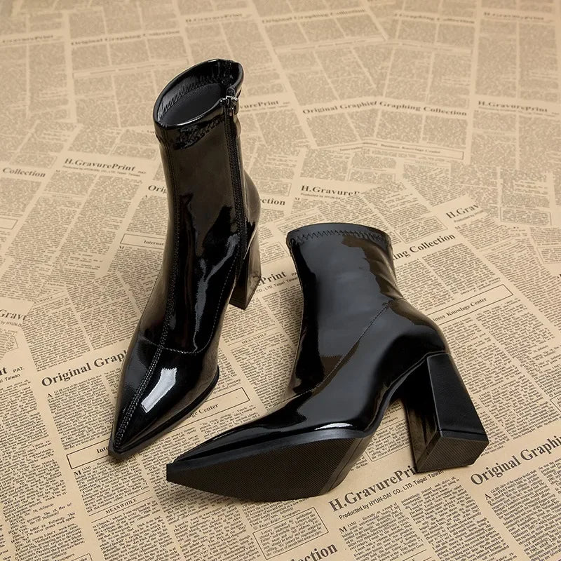 Botas de Charol con Tacón | MILAN™
